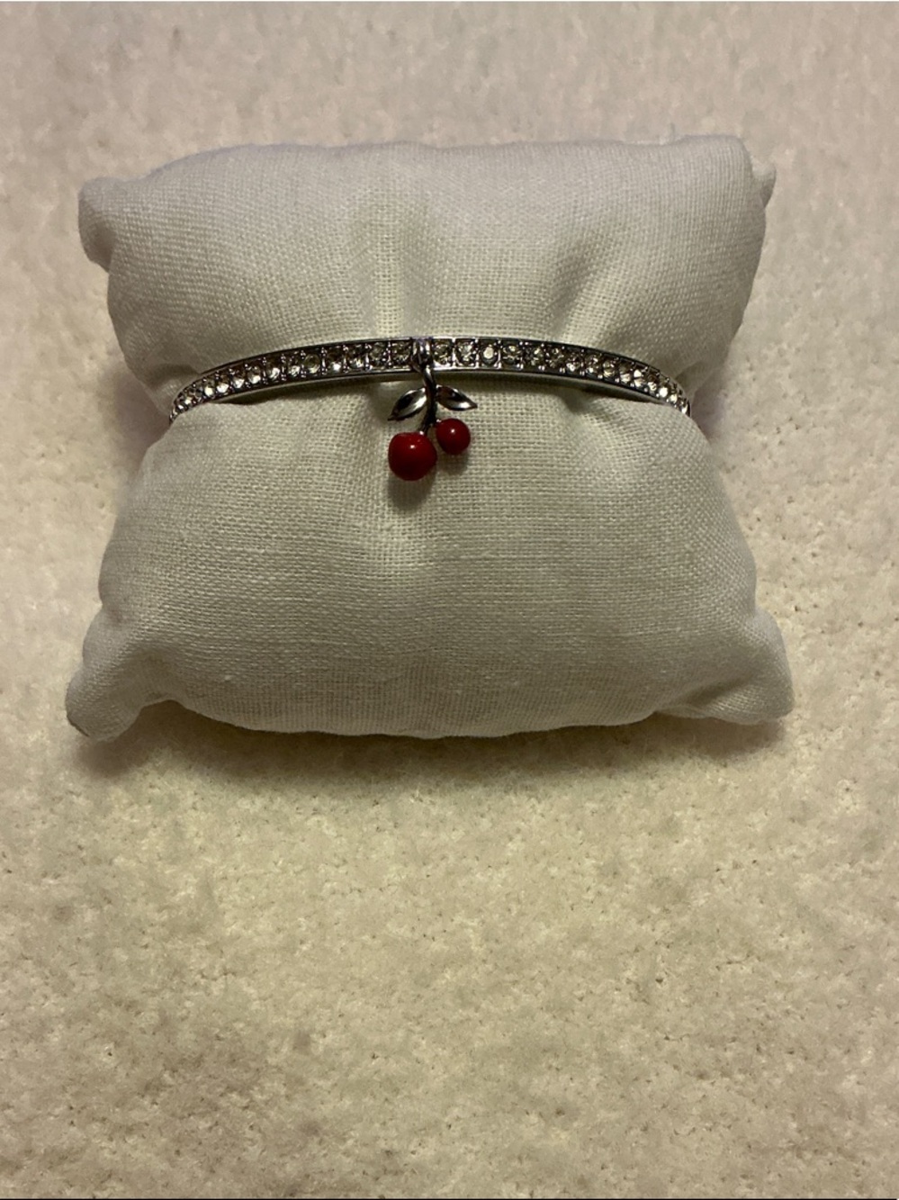 Coach Red Cherry Charm Crystal Bangle - Women Jewelry